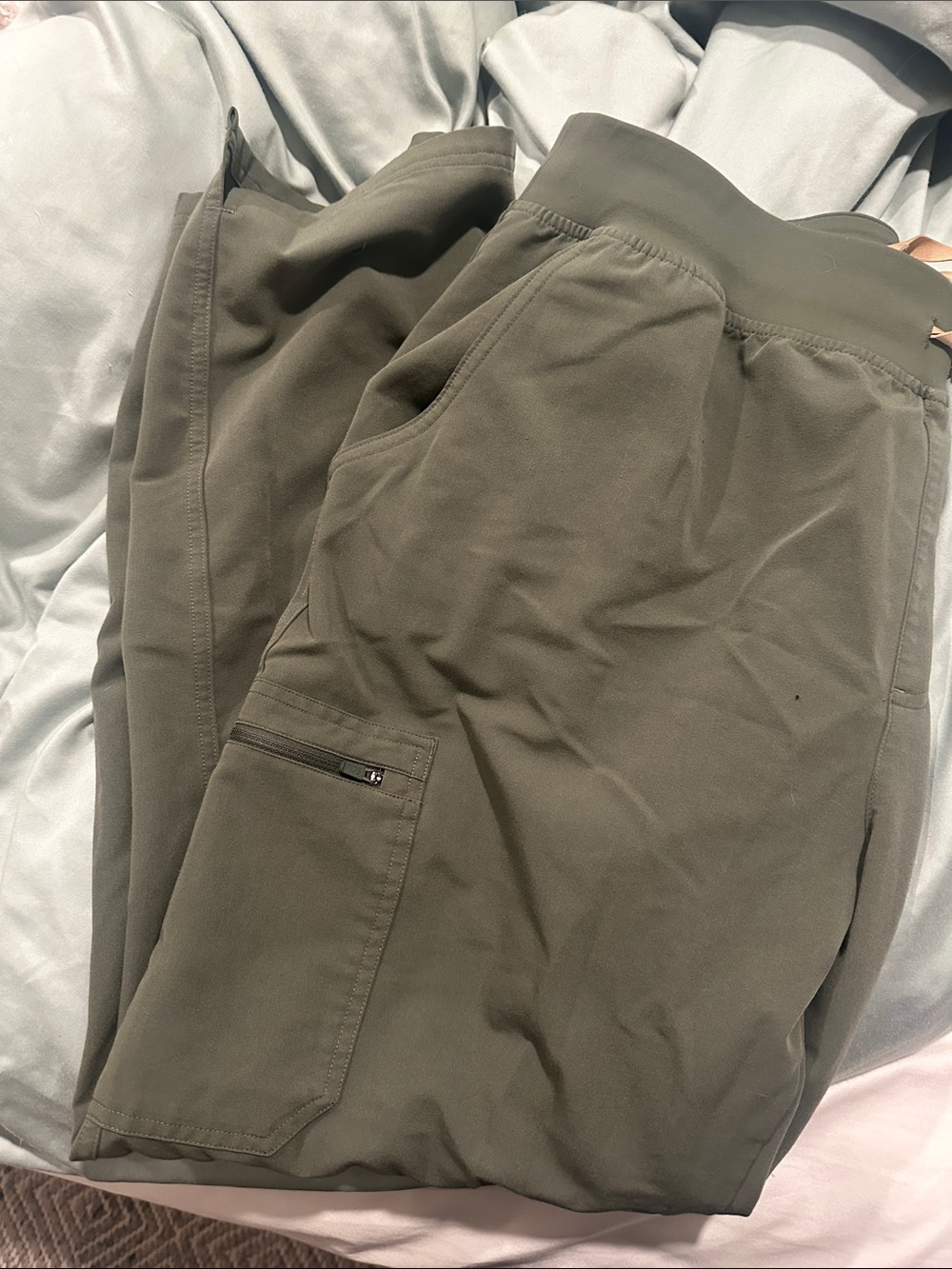 FIGS Olive Green Stretch Pants
